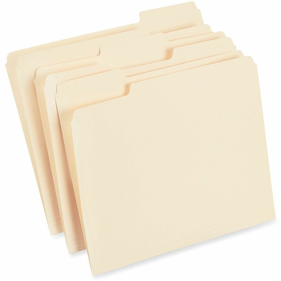 Universal 1/3 Tab Cut Letter Top Tab File Folder - 8 1/2" x 11" - 3/4" Expansion - Assorted Tab Position - 11 pt. - Paper Stock - 250 / Carton