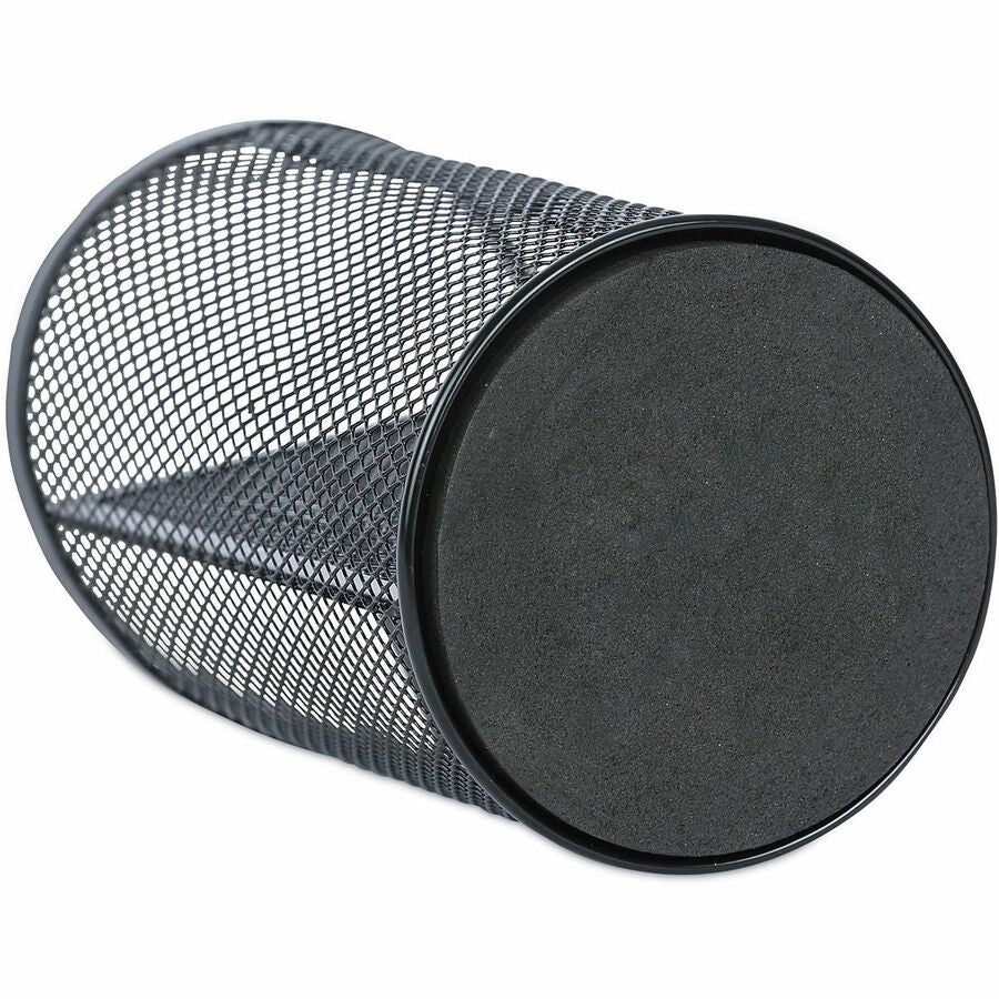 Universal Metal Mesh 3-Compartment Pencil Cup, 4.13" Diameter x 6"h, Black - 3 Compartment(s) - 6" Height - Black - Metal - 1 Each