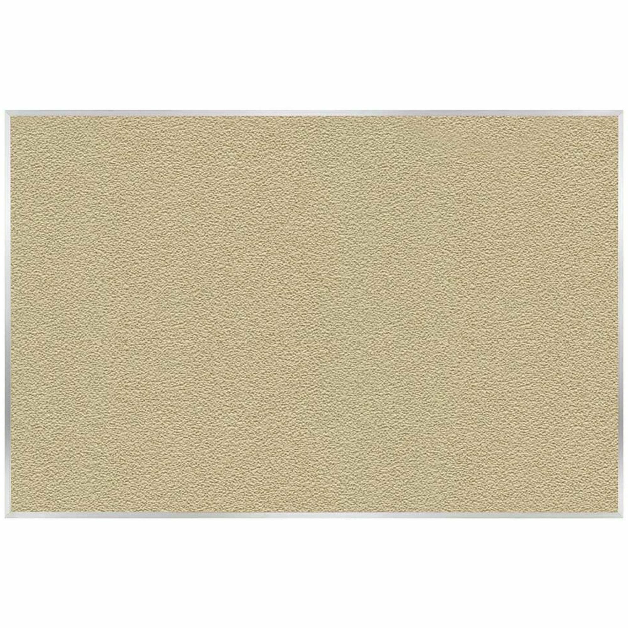 Ghent PremaTak Vinyl Bulletin Board - 48.46" Board Height x 87.90" Board Width x 0.56" Board Depth - Caramel Fiberboard, Vinyl Surface - Satin Anodized Aluminum Frame - 1 Each