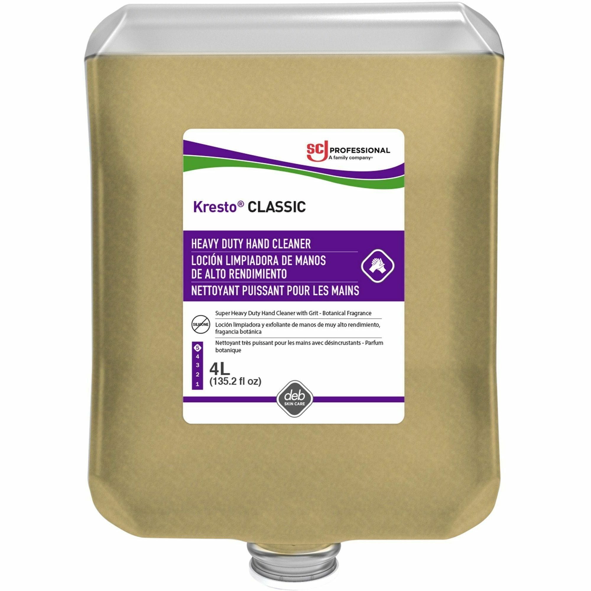 Kresto Super Heavy-Duty Hand Cleaner - 1.06 gal - Oil Remover, Grease Remover, Carbon Remover, Lubricant Remover, Lacquer Remover, Resin Remover, Soil Remover, Residue Remover, Odor Remover - Hand, Skin, Industrial - Brown - Heavy Duty, Silicone-free -...