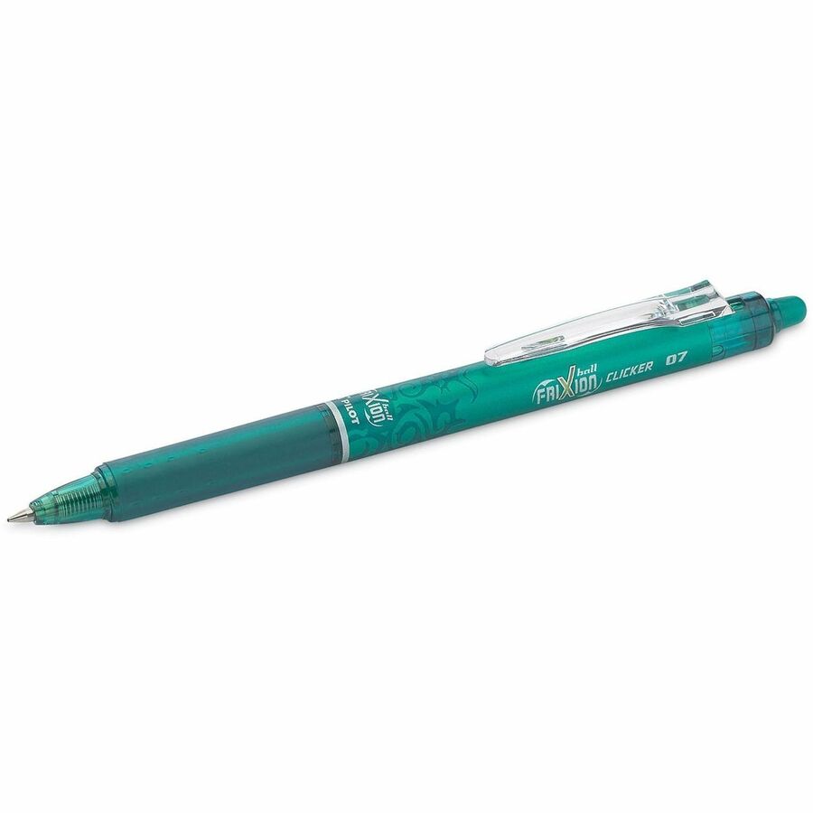 FriXion Clicker Erasable Gel Pen - Retractable - Erasable - Green Ink - Gel-based - Green Barrel - Document - 12 / Dozen