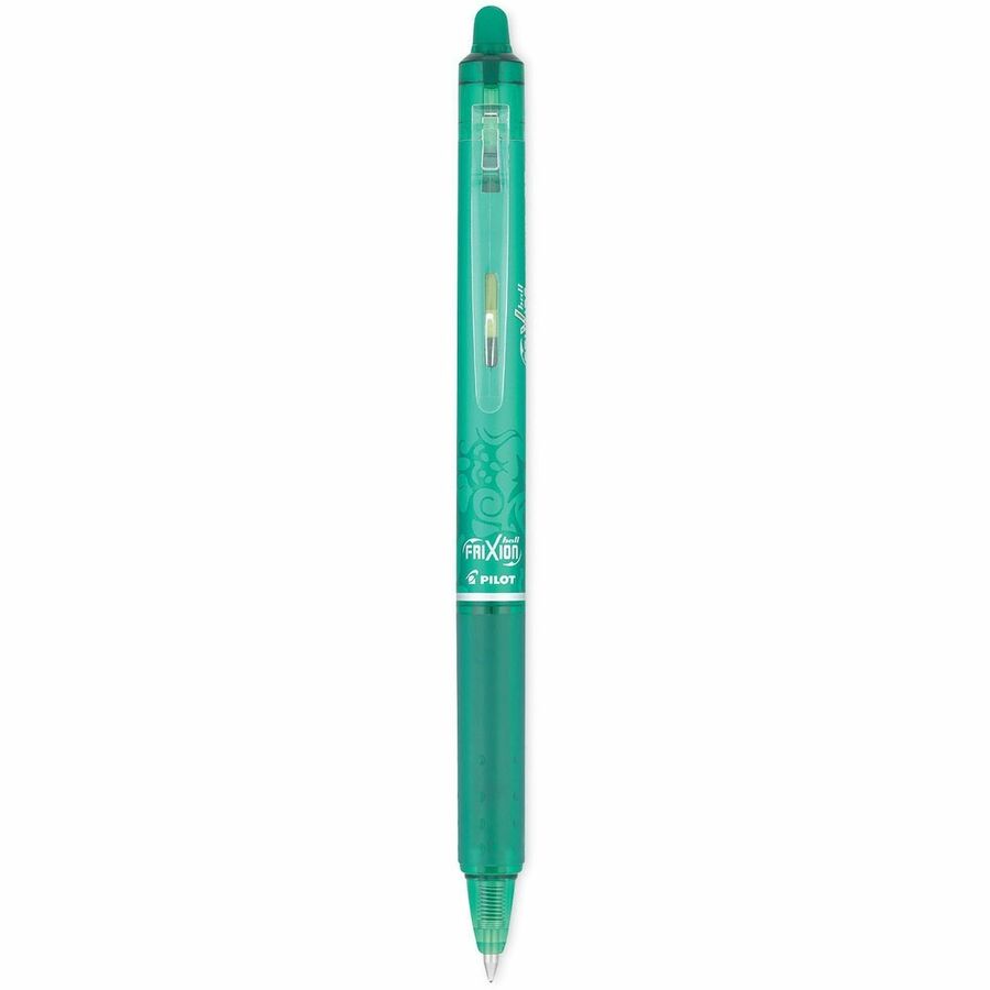 FriXion Clicker Erasable Gel Pen - Retractable - Erasable - Green Ink - Gel-based - Green Barrel - Document - 12 / Dozen