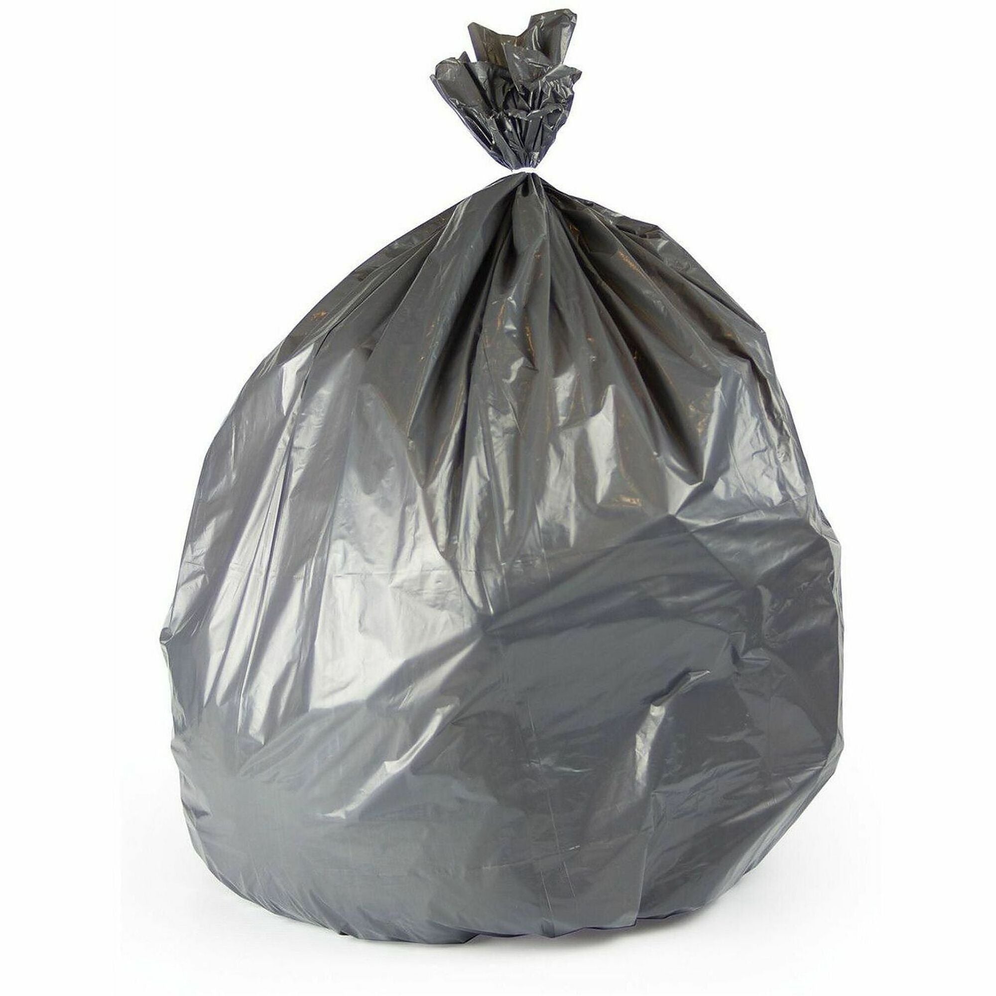 Heritage Bag Accufit RePrime Can Liners - 56 gal Capacity - 55" Length x 44" Width x 1.60 mil (41 Micron) Thickness - Low Density - Gray - Low Density Polyethylene (LDPE) - Can Liner, Kitchen, Debris - 100 / Box