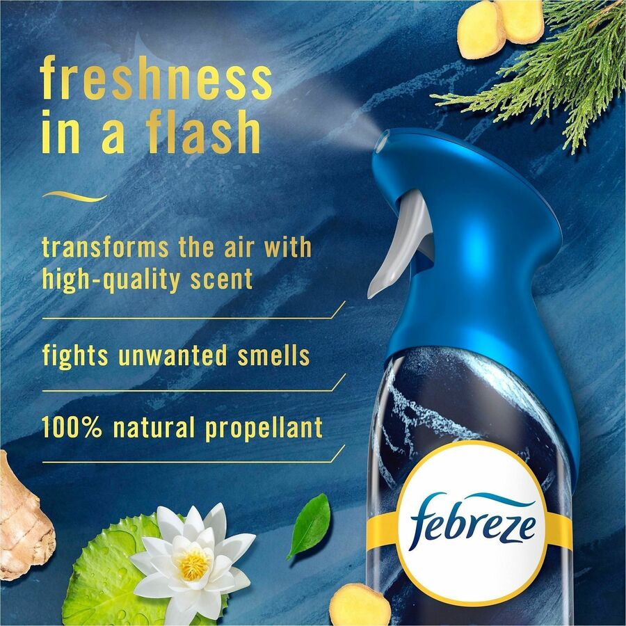 Febreze Heavy-Duty Air Freshener Spray - Spray - 8.8 fl oz (0.3 quart) - Ocean - Heavy Duty, Odor Neutralizer, VOC-free - 1 Each