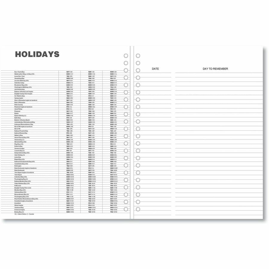Universal Planner - Large - Monthly - 14 Month - December 2025 to January 2027 - 1 Month Double Page Layout - 8" x 11" Sheet Size - White Sheet - Twin Wire - Black Pajco Lexide, Faux Leather Cover - Future Planning Page, Dates to Remember Page, Holiday...