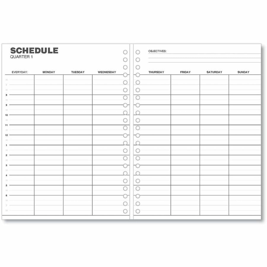 Universal Planner - Large - Monthly - 14 Month - December 2025 to January 2027 - 1 Month Double Page Layout - 8" x 11" Sheet Size - White Sheet - Twin Wire - Black Pajco Lexide, Faux Leather Cover - Future Planning Page, Dates to Remember Page, Holiday...
