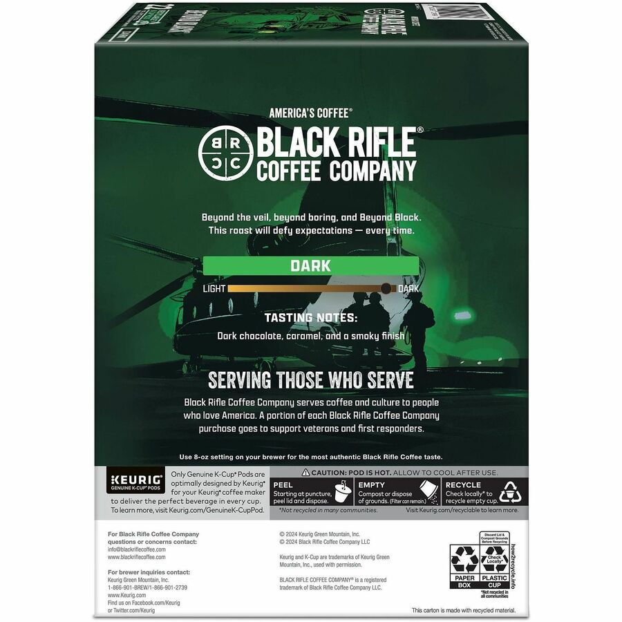 Black Rifle K-Cup, Pod Beyond Black K-Cups - Compatible with Keurig Brewer - Dark - 22 K-Cup - K-Cup, Pod - Beyond Black - Kosher - 4 / Carton