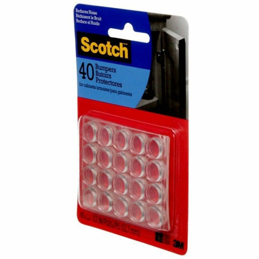 Scotch Floor Saver - Round - Transparent - Rubber - 1Pack