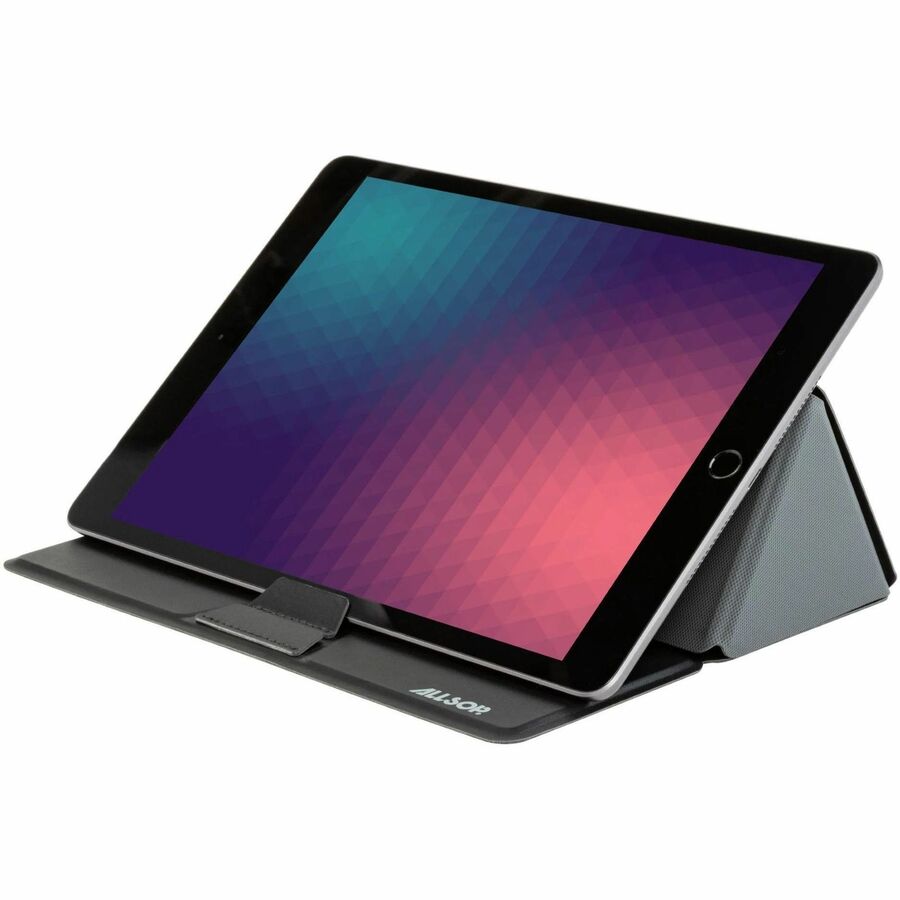 Allsop Foldio Laptop & Tablet Stand - Black - Ergonomic, Adjustable Angle, Adjustable Height, Magnetic, Compact, Portable, Foldable - 1 Each