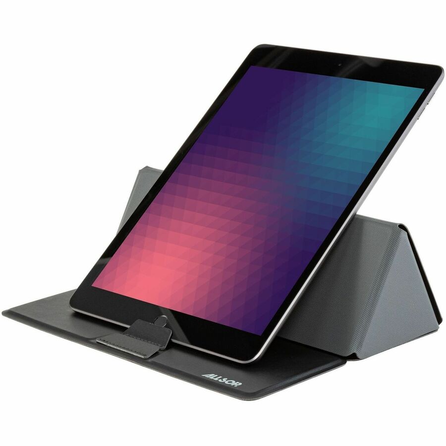 Allsop Foldio Laptop & Tablet Stand - Black - Ergonomic, Adjustable Angle, Adjustable Height, Magnetic, Compact, Portable, Foldable - 1 Each