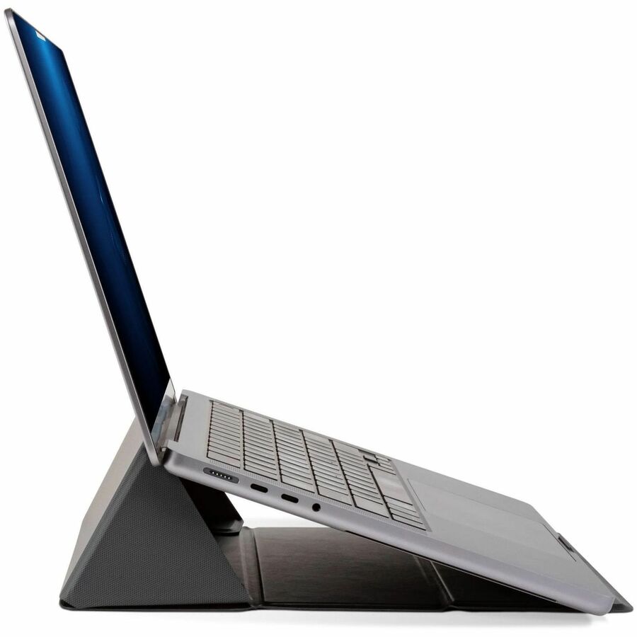 Allsop Foldio Laptop & Tablet Stand - Black - Ergonomic, Adjustable Angle, Adjustable Height, Magnetic, Compact, Portable, Foldable - 1 Each