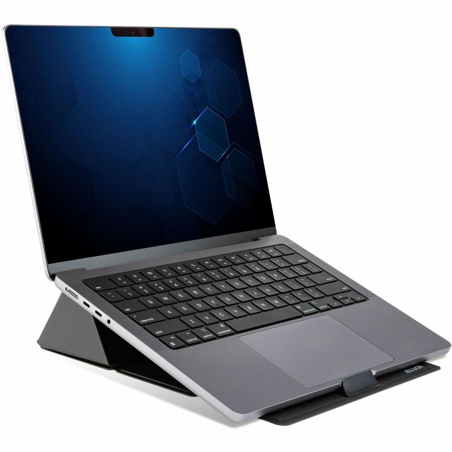 Allsop Foldio Laptop & Tablet Stand - Black - Ergonomic, Adjustable Angle, Adjustable Height, Magnetic, Compact, Portable, Foldable - 1 Each