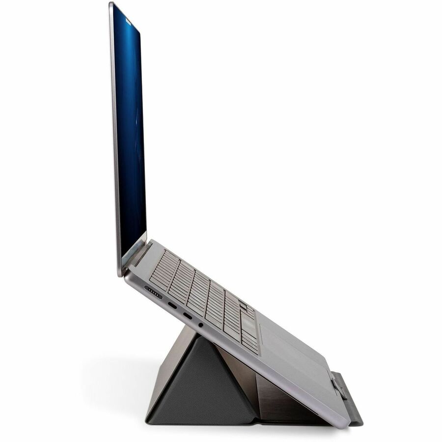 Allsop Foldio Laptop & Tablet Stand - Black - Ergonomic, Adjustable Angle, Adjustable Height, Magnetic, Compact, Portable, Foldable - 1 Each