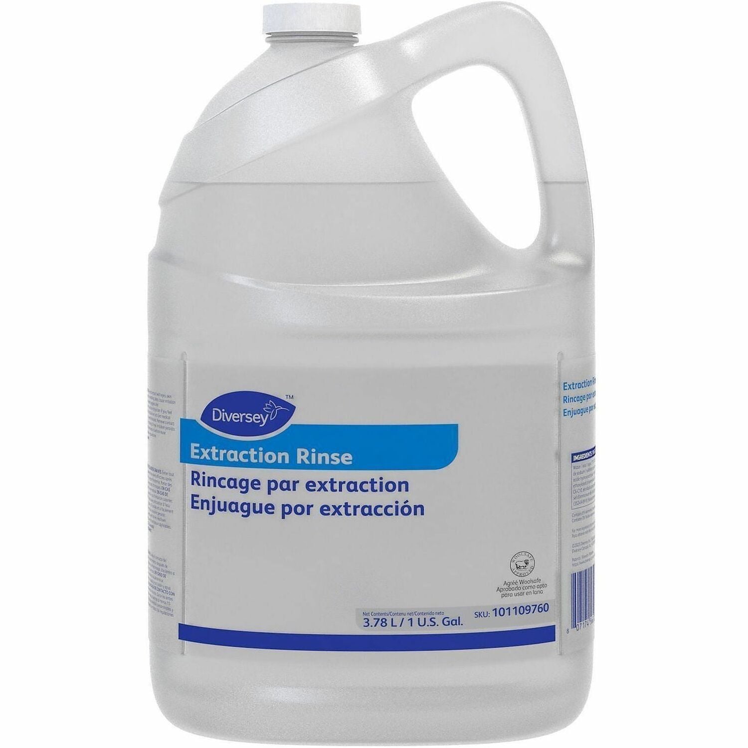 Diversey Carpet Extraction Rinse - For Wool, Carpet - Liquid - 128 fl oz (4 quart) - 3.19 pH - Fruity Floral, Fruity, Fresh Scent - Recommended For: Residue Remover, Hard Water Deposit Remover, Salt Remover - Versatile, Residue-free, Strong - Clear - 4...