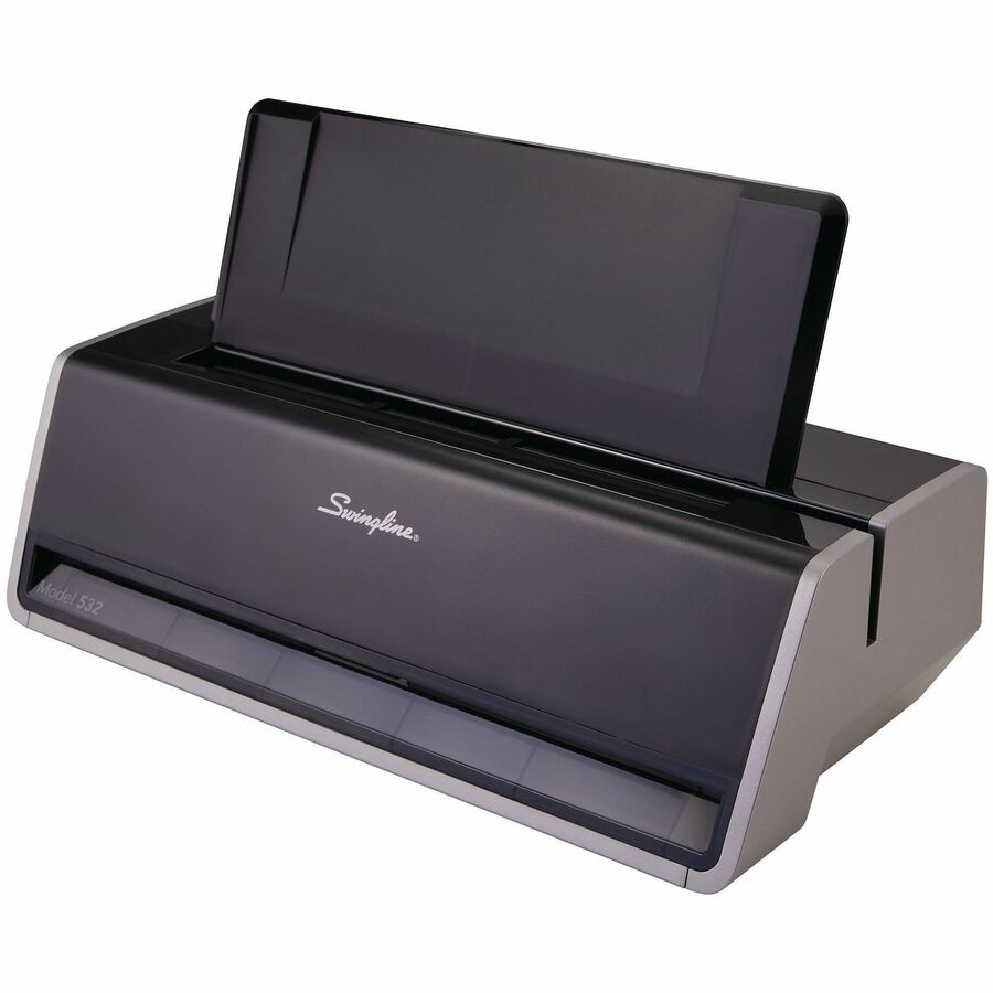 Swingline Commercial Electric 2-Hole Punch - 28 Sheet - 1/4" Punch Size - Black, Gray