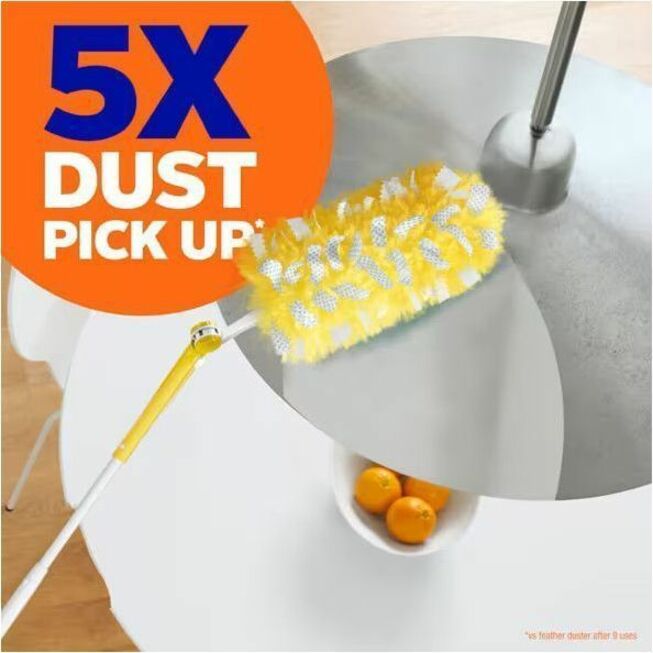 Swiffer Unscented Duster Kit - Fiber Bristle - 36" Handle Length - Yellow - 3 / Pack