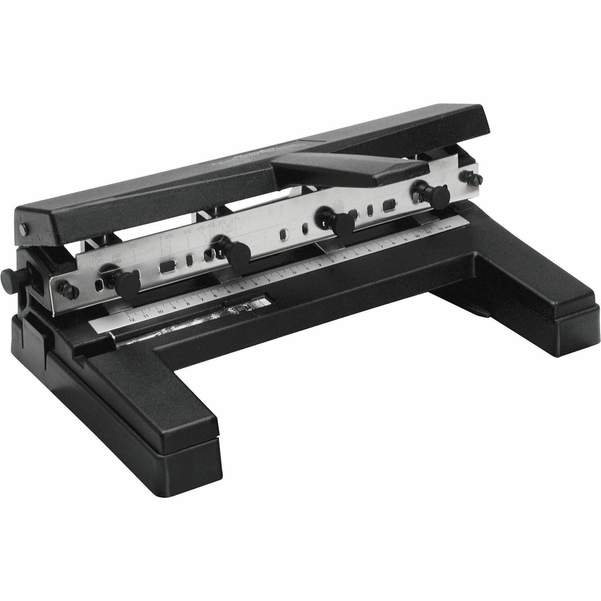 Swingline 2-4 Holes Heavy-Duty Paper Punch - 40 Sheet - 9" , 32" Punch Size - Die-cast Steel - Black