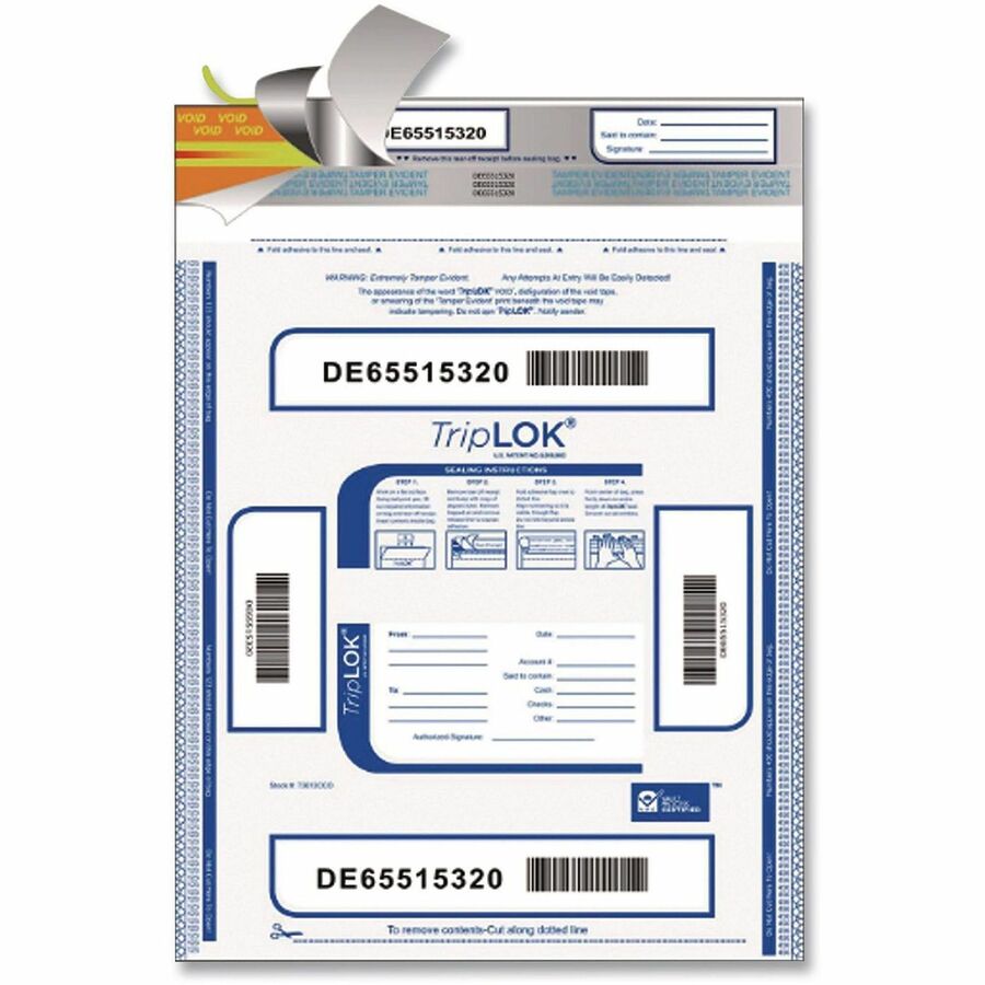 ControlTek High-Performing Security Bags - 16" Length x 12" Width - Seal Closure - Clear - Polyethylene - Security, Currency Handling, Bank, Cash - 100 / Pack