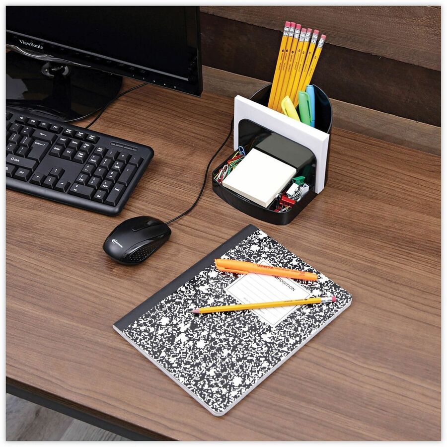 Universal Deluxe Message Center, 6 Compartments, Plastic, 5.5 x 6.75 x 5, Black - 6 Compartment(s) - 5" Height x 5.50" Width x 6.75" Depth - Black - Plastic - 1 Each