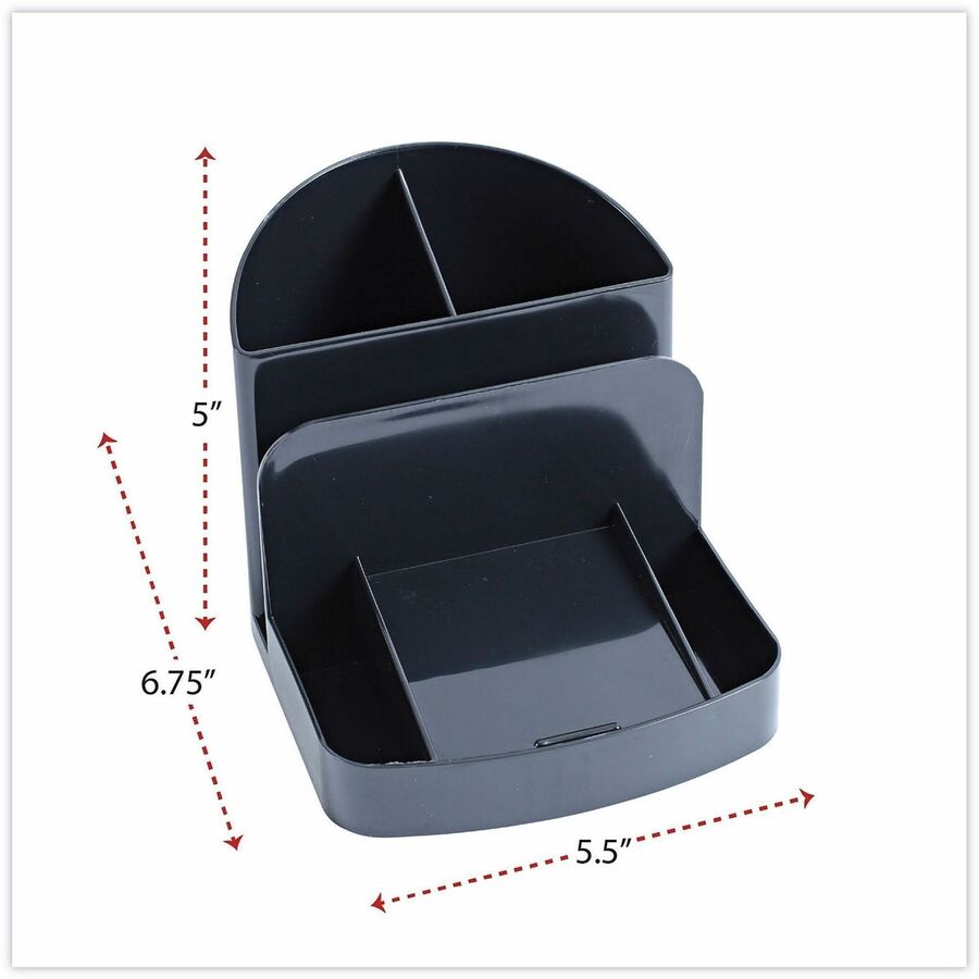 Universal Deluxe Message Center, 6 Compartments, Plastic, 5.5 x 6.75 x 5, Black - 6 Compartment(s) - 5" Height x 5.50" Width x 6.75" Depth - Black - Plastic - 1 Each