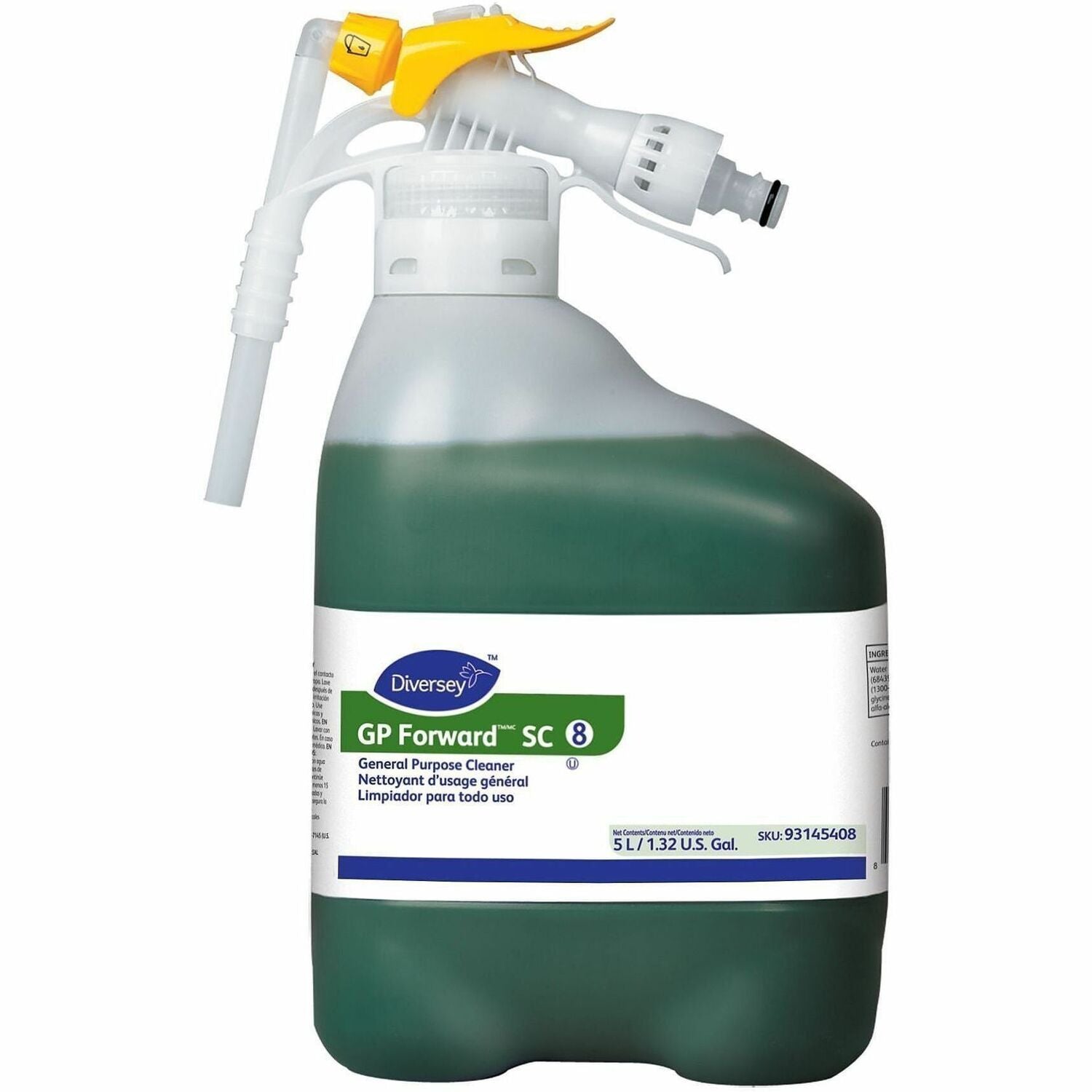 Diversey GP Forward General Purpose Cleaner - For Multi Surface - Concentrate - Liquid - 169.1 fl oz (5.3 quart) - 11.4 to 12.83 pH - Citrus Scent - Recommended For: Dirt Remover, Grit Remover, Grease Remover, Soap Scum Remover - Versatile, Rinse-free,...