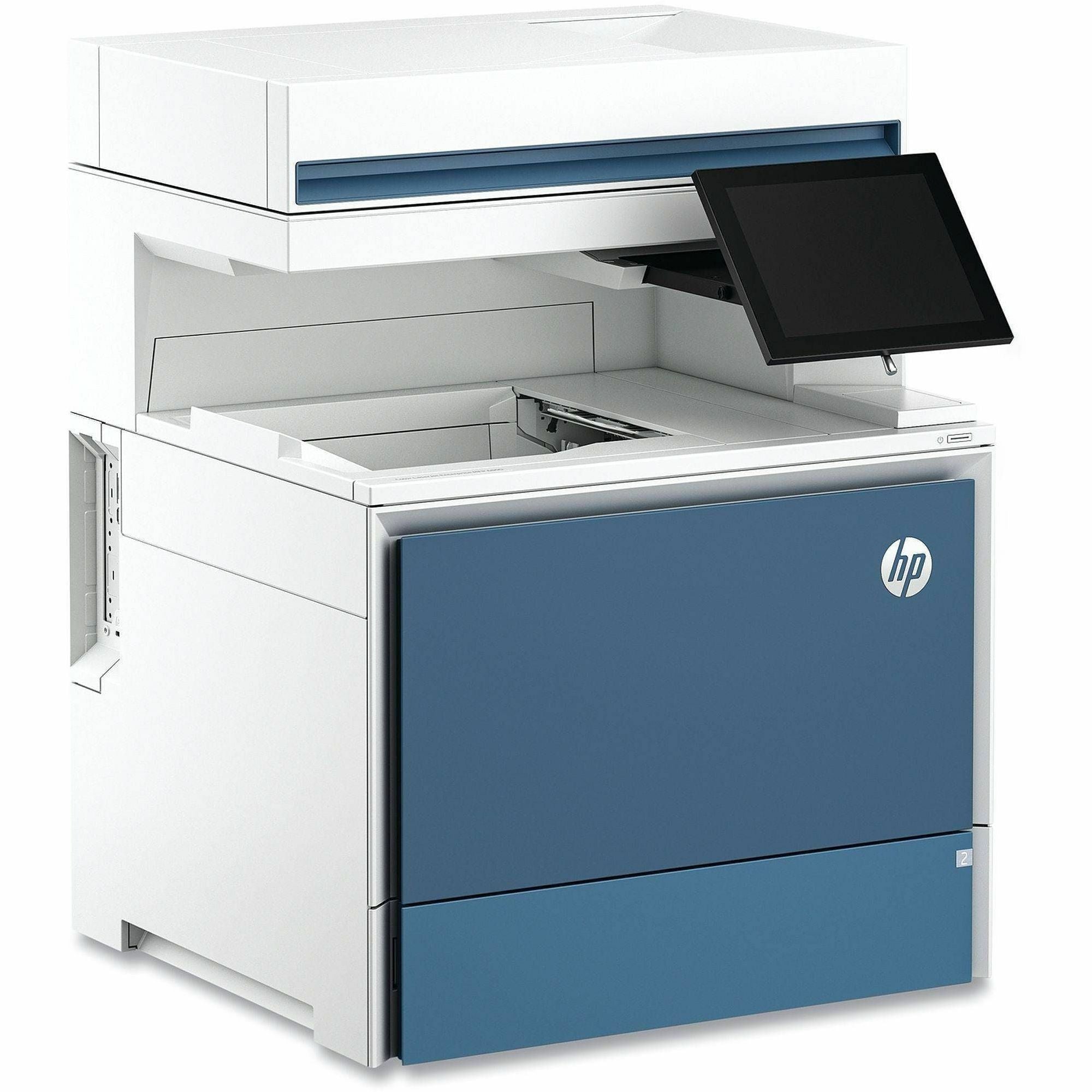 HP LaserJet Enterprise 5800dn Wired Laser Multifunction Printer - Copier/Fax/Printer/Scanner - 45 ppm Color Print - 1200 x 1200 dpi Print - Automatic Duplex Print - Up to 80000 Pages Monthly - Color Flatbed, ADF, CIS Scanner - 600 dpi Optical Scan - Mo...