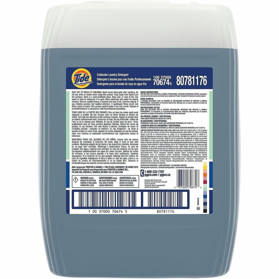 Tide Pro Line Coldwater Laundry Detergent - For Multipurpose - Concentrate - Liquid - 640 fl oz (20 quart) - Fresh Scent - 129 Loads - Recommended For: Stain Remover, Calcium Deposit Remover - Benzene-free, BPA-free, Lead-free, Mercury-free, Cadmium-fr...
