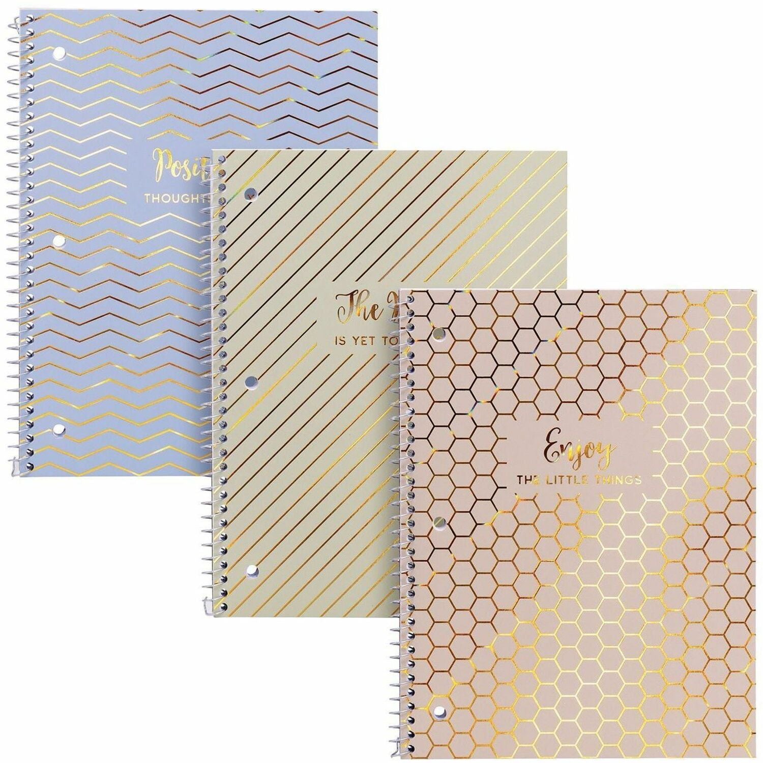 Pukka Pads Haze Notebook - 50 Sheets - Spiral - 3 Hole(s) - 80 g/m² Grammage - Letter - 8 1/2" x 11" Sheet Size - Cardboard Cover - 3 / Pack