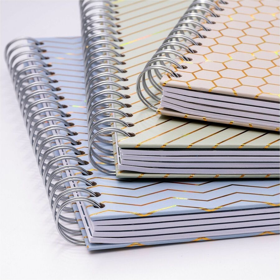 Pukka Pads Haze Notebook - 100 Sheets - 200 Pages - Twin Wirebound - 80 g/m² Grammage - Clear Poly, Transparent Cardboard Cover - Repositionable Divider, Storage Pocket - 3 / Pack