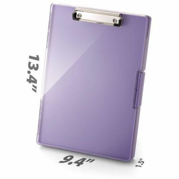 Officemate Clear View Storage Clipboard - Storage for Document, Paper - Plastic - Purple - 1 Each