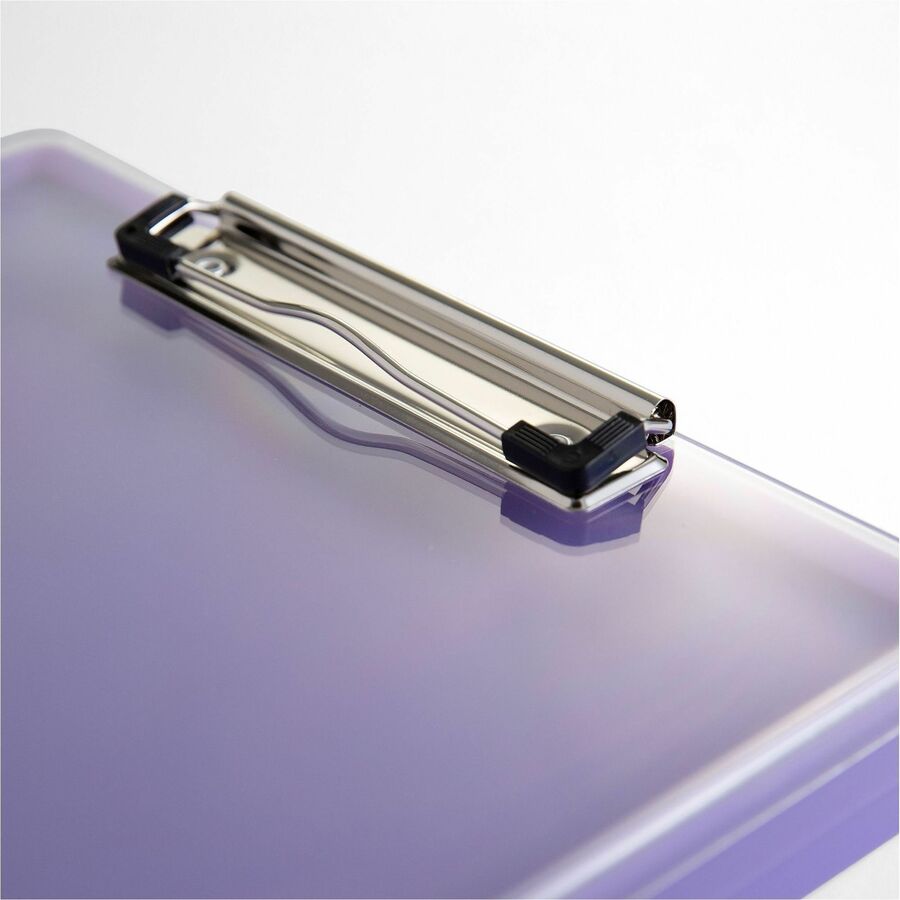 Officemate Clear View Storage Clipboard - Storage for Document, Paper - Plastic - Purple - 1 Each