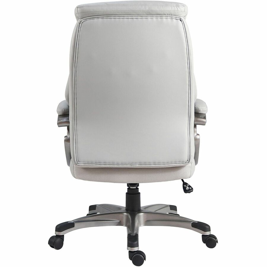 Lorell Kyros High-Back Executive Chair - Gray Seat Color - Polyurethane Seat Material - Gray Back Color - Polyurethane Back Material - High Back - Gray - Armrest - 1 Each