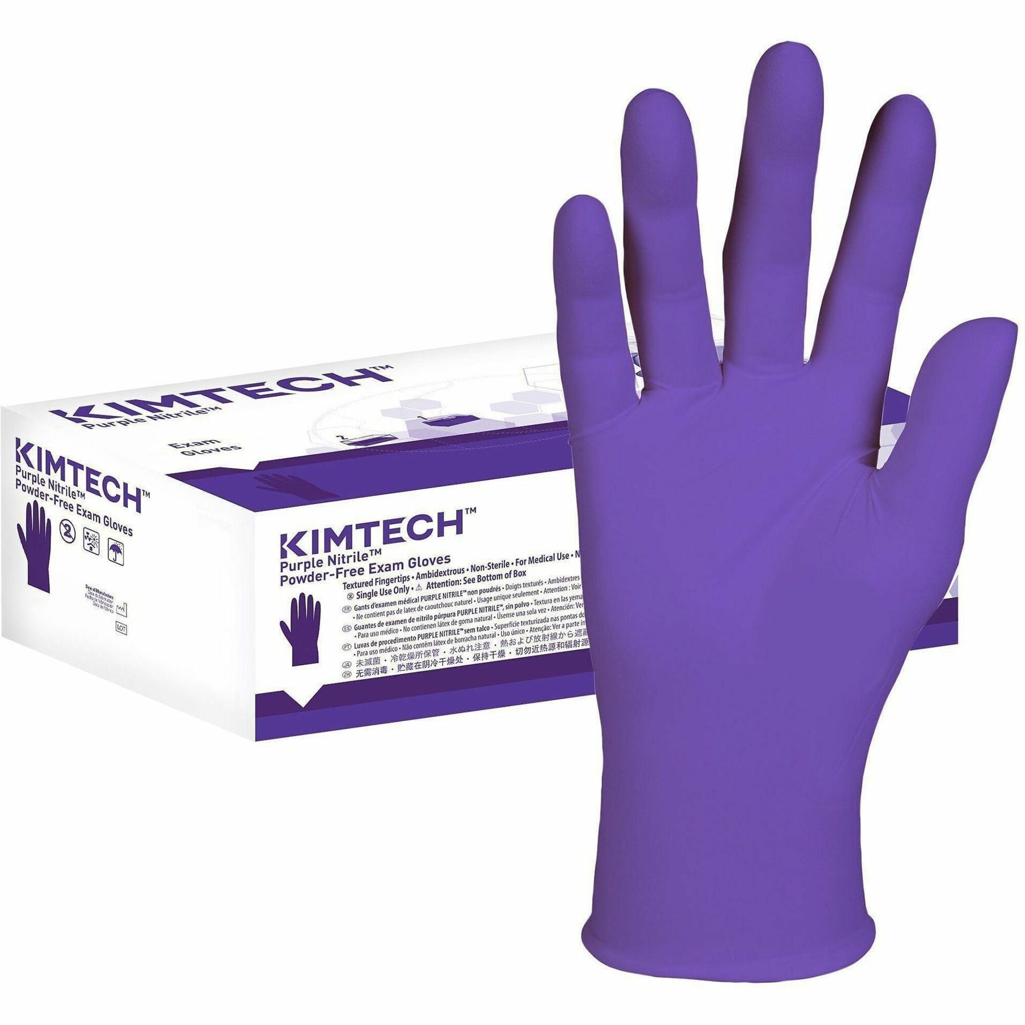 Kimtech Purple Nitrile Exam Gloves - 5.9 mil Thickness x 9.50" Glove Length - Splash Protection - X-Large Size - For Right/Left Hand - Nitrile - Purple - Textured Fingertip, Durable, Latex-free, Recyclable, Comfortable - For Chemotherapy, Healthcare, L...