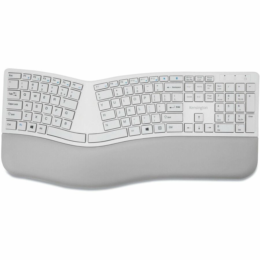 Kensington Pro Fit Ergo Keyboard - Wireless Connectivity - Bluetooth/RF - 4 - 2.40 GHz - Gray