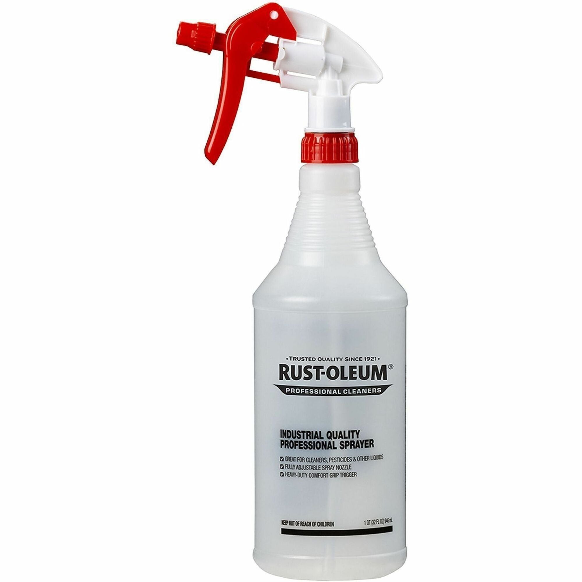 Rust-Oleum Professional 3-Finger Sprayer - Suitable For Cleaning - Adjustable Nozzle, Heavy Duty, Comfortable Grip, Ergonomic - Clear - 12 / Carton
