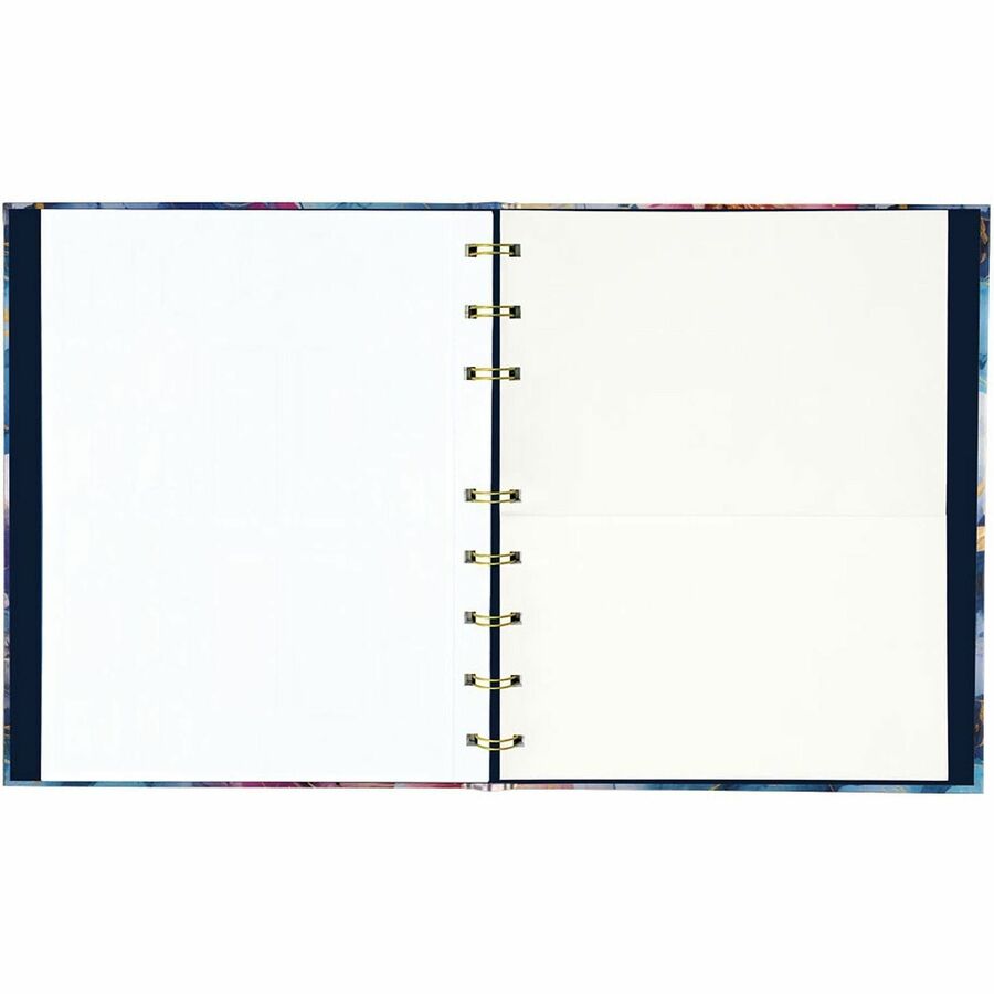 Blueline NotePro Notebook, Fashion Collection, 192 Pages, Midnight Floral - 192 Pages - Printed - Twin Wirebound - Ruled Margin - 9 1/4" x 7 1/4" Sheet Size - White Paper - Gold Binding - Midnight Floral Cover - Hard Cover, Flexible, Self-adhesive Tab,...