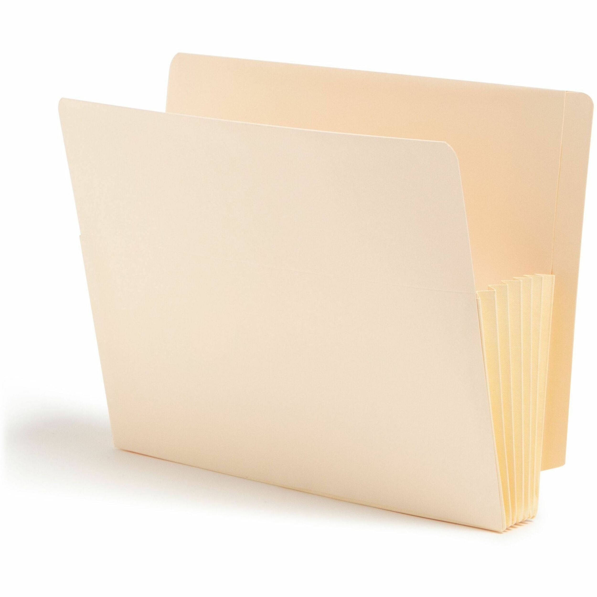 Smead Straight Tab Cut Letter Recycled File Pocket - 8 1/2" x 11" - 5 1/4" Expansion - 2 Plys - Manila - Manila - 10% Recycled - 10 / Box