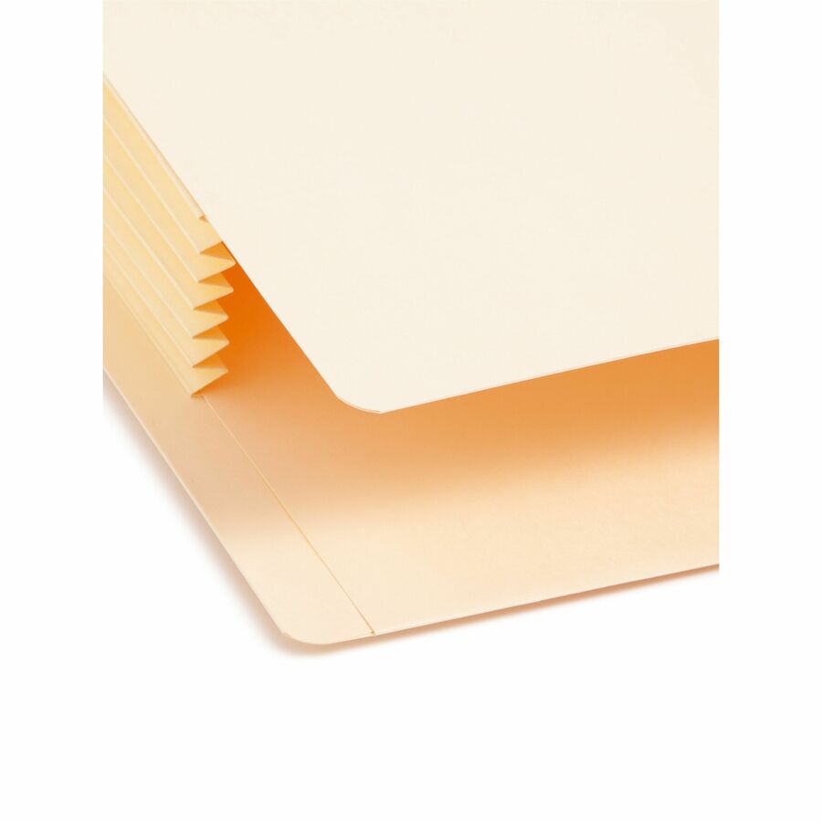 Smead Straight Tab Cut Letter Recycled File Pocket - 8 1/2" x 11" - 5 1/4" Expansion - 2 Plys - Manila - Manila - 10% Recycled - 10 / Box