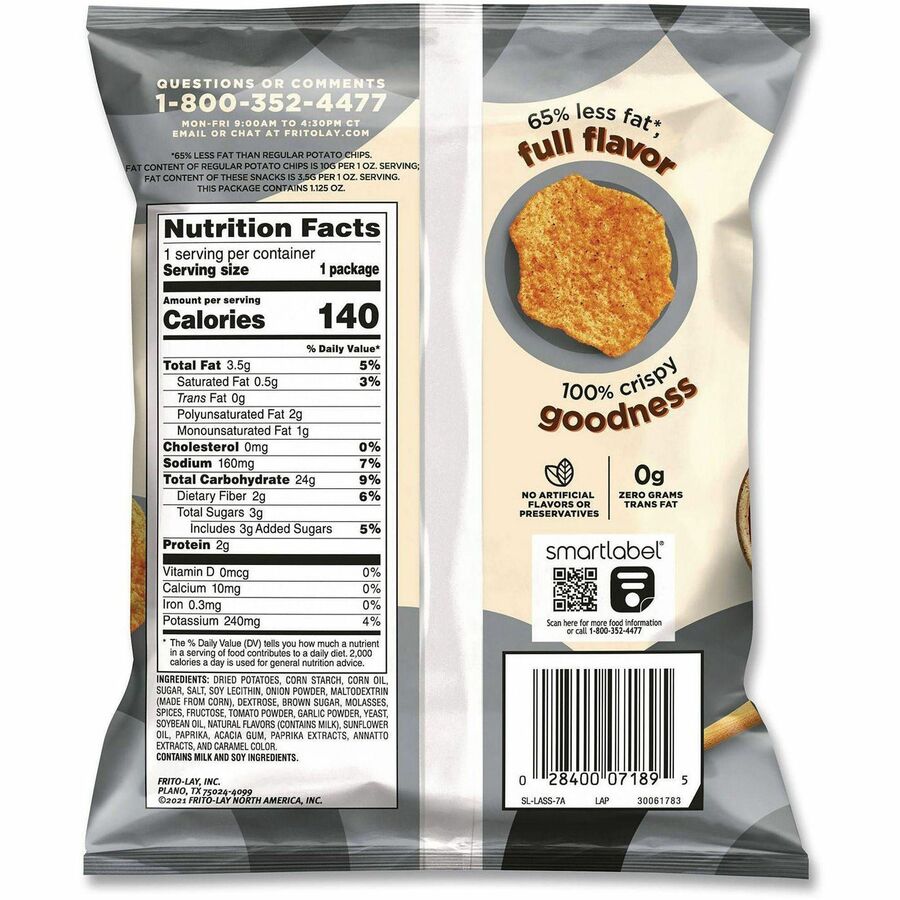 Frito-Lay Baked Snacks Variety Pack - Cheese, Cheddar & Sour Cream, Sour Cream & Onion, Original, Crunchy, Barbeque - 2 / Carton
