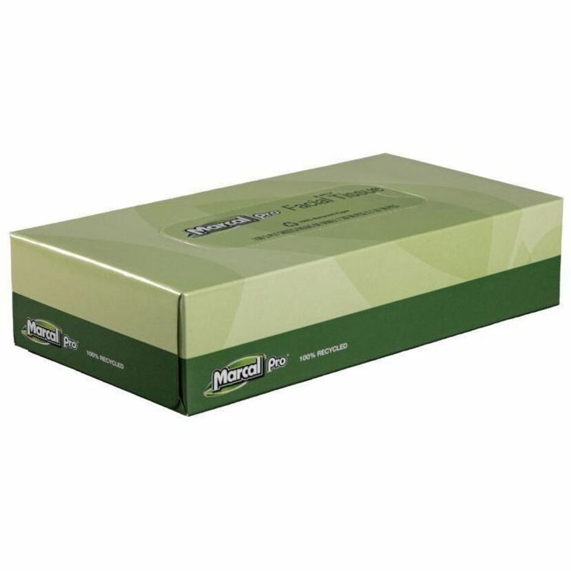 Marcal Recycled 2-Ply Facial Tissues - 2 Ply - WhiteBox - 100 Sheets/Box - 30 / Carton