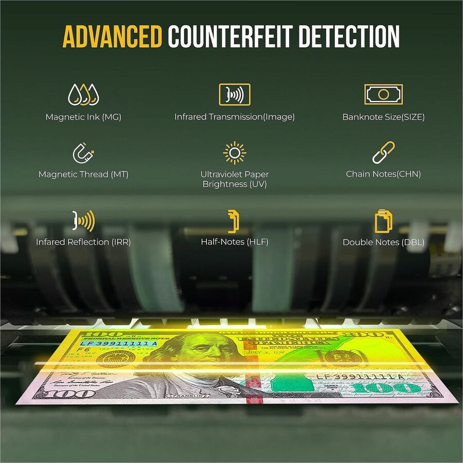 Kolibri KBR-1500 V2 Mixed Bill Counter - Counts @ 1200 bills/min - Gray