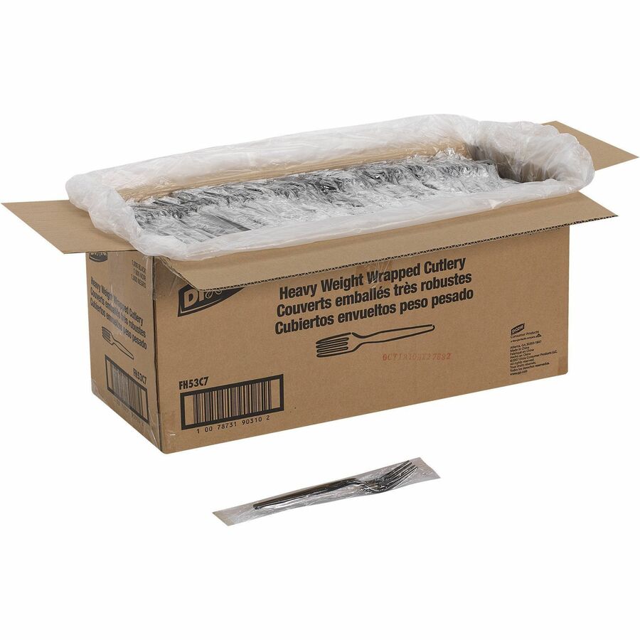Dixie Cutlery Set - Fork - Fork - Food - Disposable - Plastic, Polypropylene - Black - 1000 / Case