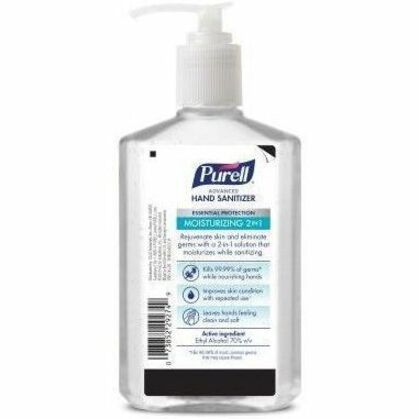 PURELL® Advanced Hand Sanitizer - 12 fl oz - Pump Bottle Dispenser - Kill Germs - Skin, Hand, Reception, Conference Room, Breakroom, Desk, Counter - Moisturizing - Clear - Residue-free, Non-sticky - 1 Each