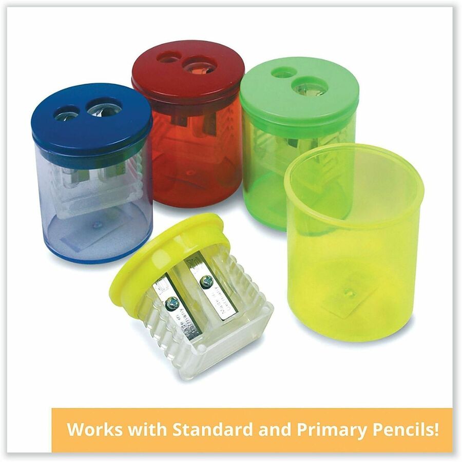 Eisen Two-hole Sharpener - Handheld - 2 Hole(s) - 1.8" Height x 1.5" Width x 1.5" Depth - Assorted, Blue, Green, Red, Yellow - 1 Each