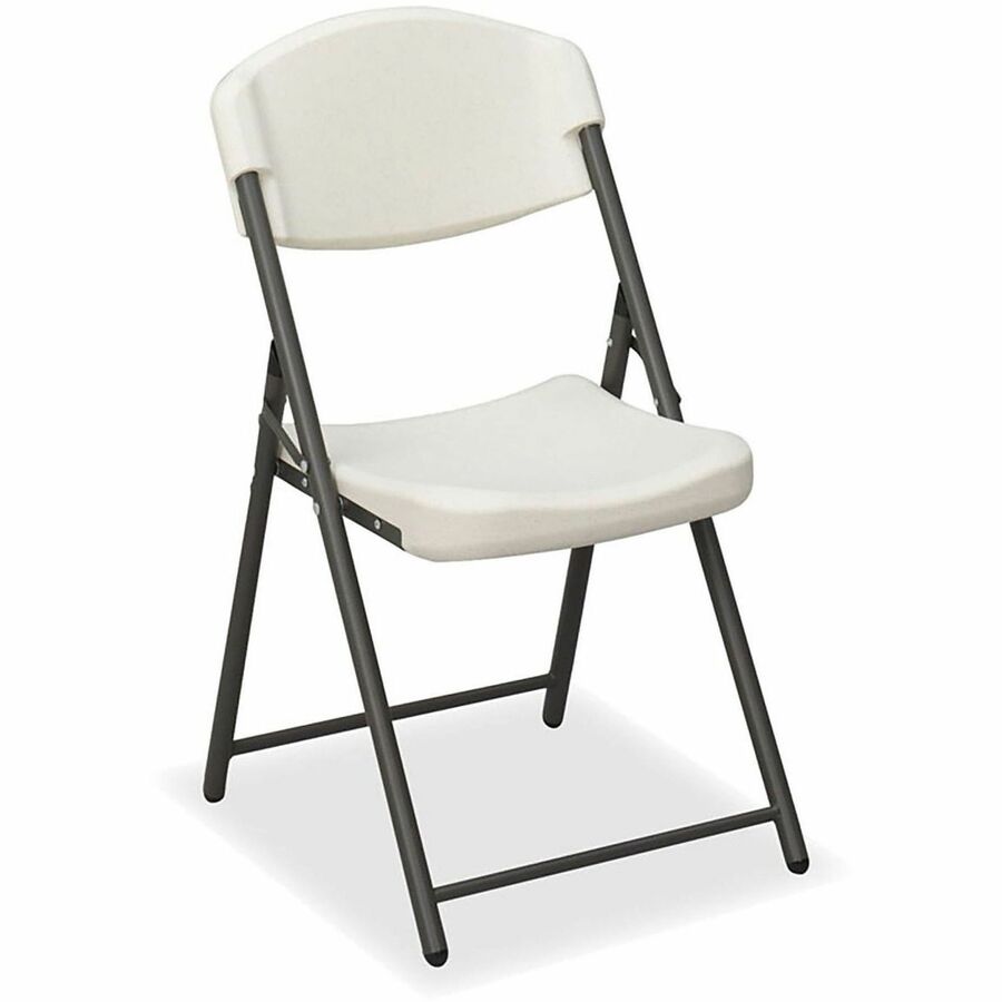 Iceberg Rough-N-Ready Blow-Molded Folding Chairs - High-density Polyethylene (HDPE) Seat Material - High-density Polyethylene (HDPE) Back Material - Powder Coated Steel Frame Material - Four-legged Base - Platinum Granite - Plastic - 4 / Carton