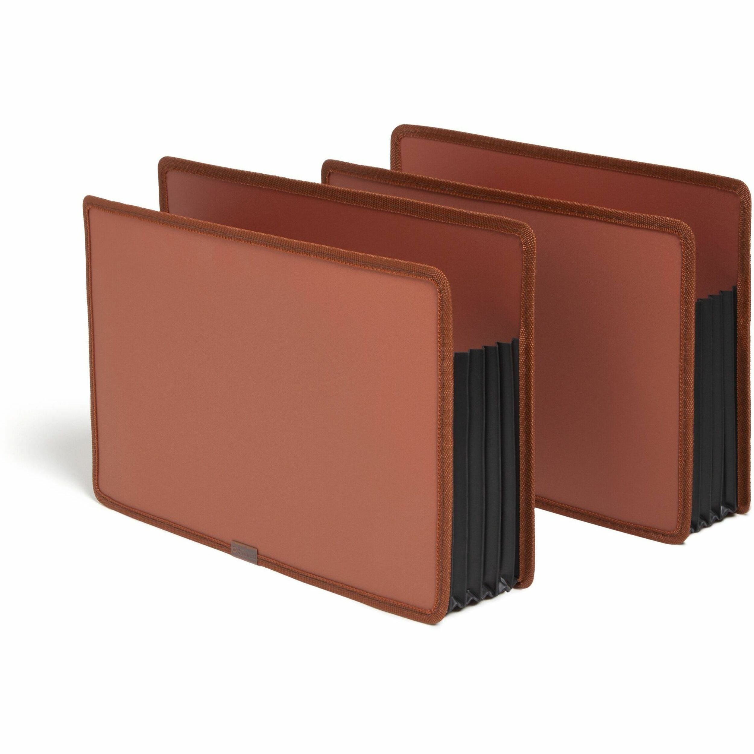 Smead Tuff® Expanding Pocket, Letter Size, Straight-Cut Tab, 5-1/4 inch Expansion, Poly, Box of 2 (73782) - 8 1/2" x 11" - 1200 Sheets Capacity - 5 1/4" Expansion - Poly, Rubber - Redrope - Durable, Tear Resistant, Water Resistant, Reinforced Edges...