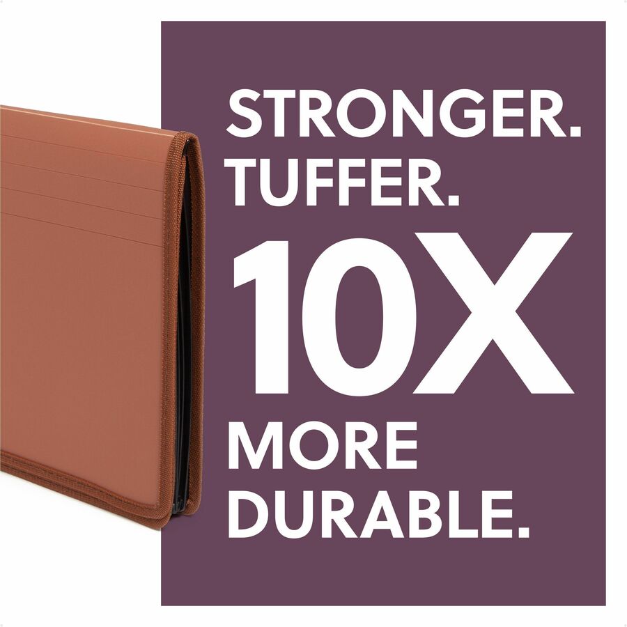 Smead TUFF Legal File Wallet - 8 1/2" x 14" - 1200 Sheets Capacity - 5 1/4" Expansion - Poly, Plastic, Rubber - Redrope - Durable, Tear Resistant, Water Resistant, Reinforced Edges, Reinforced Gusset, Card Holder - 1 Each