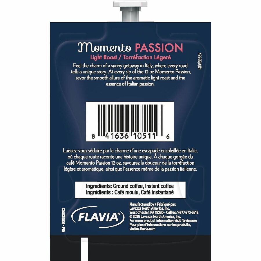 Flavia Freshpack Momento Series Freshpack Coffee - Compatible with Flavia Aroma - Light - Freshpack - Passion - 38 / Carton