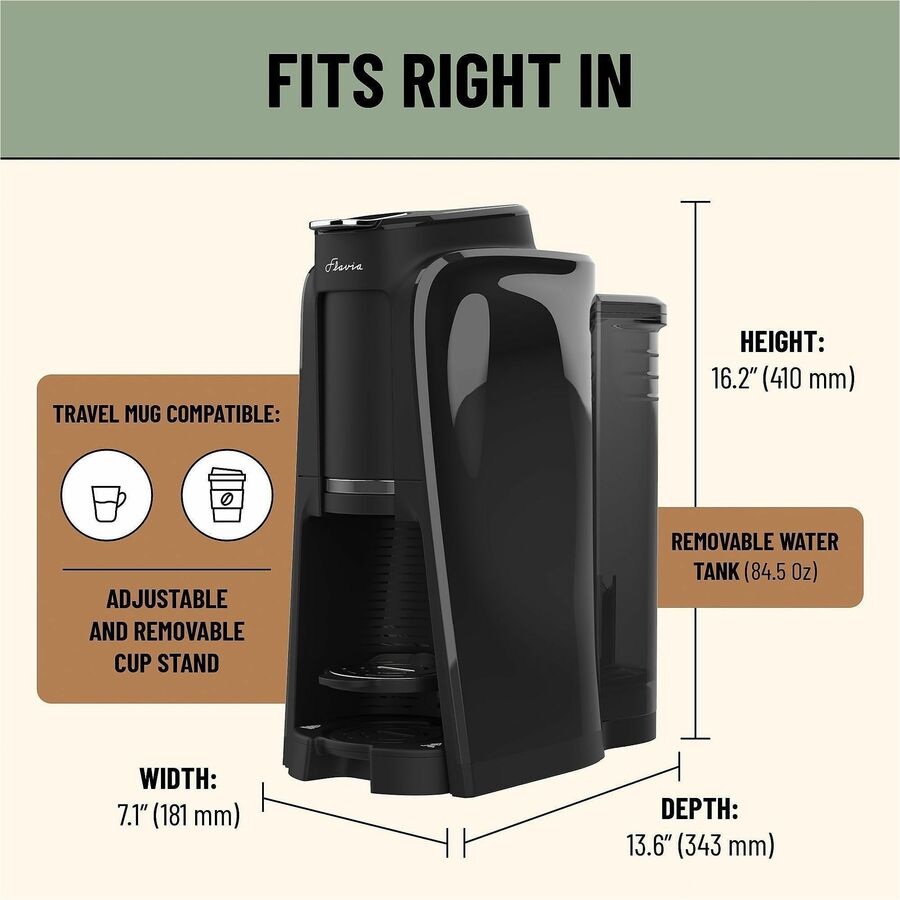 Flavia Flavia Aroma Brewer - 5.30 fl oz - Single-serve - Black - Plastic Body