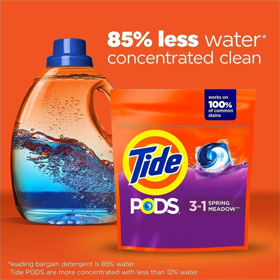 Tide PODS Laundry Detergent Pacs - For Laundry, Clothes - Concentrate - Spring Meadow Scent - Recommended For: Stain Remover - Blue - 31 / Bag